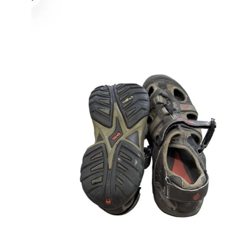 Teva Omnium Mens 8.5 Brown Closed Toe Hiking Water Sandals ShocPad